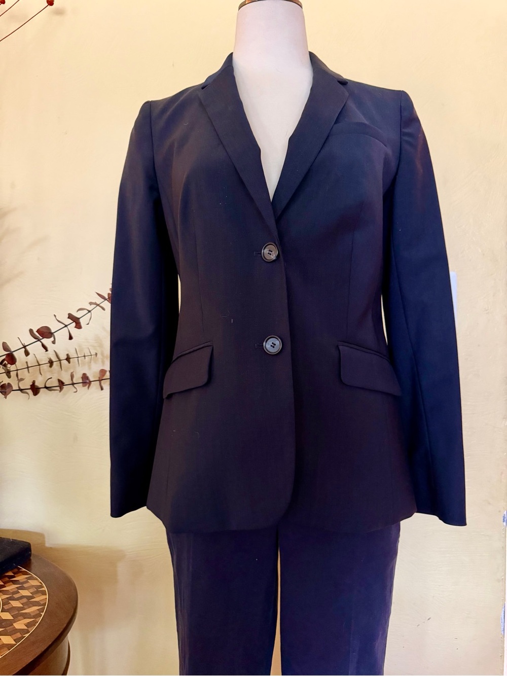 Talbots Navy Two-Button Tailored Blazer